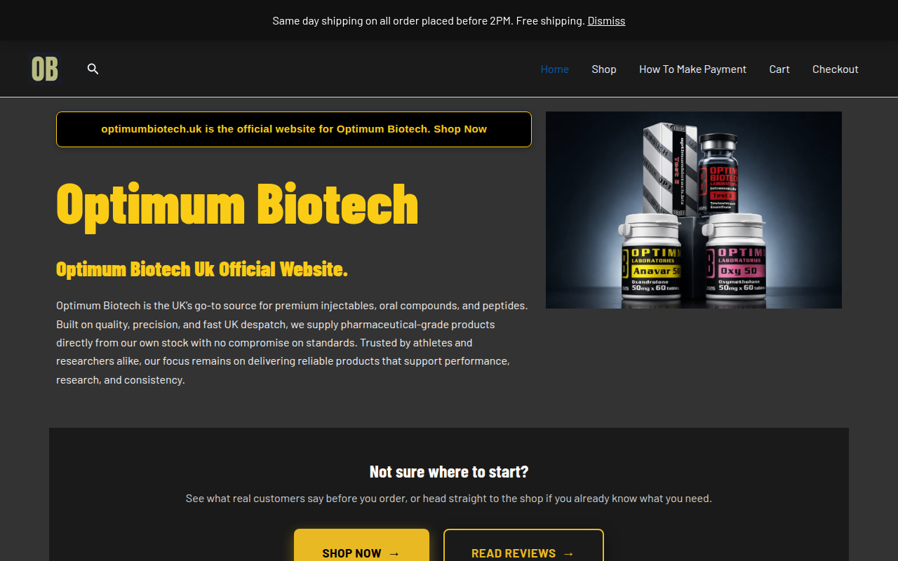 Screenshot of optimumbiotech.uk